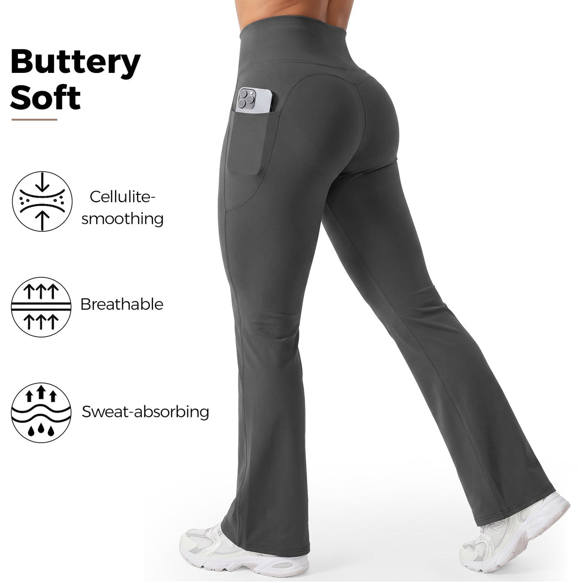 Aveli High-Waisted Tummy Control Pocket Flare Leggings